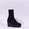 Miss Elastic Cushy Wedge Pull On Boot - Black Suede